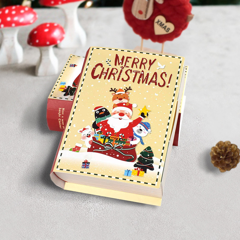 Christmas book shape dessert candy biscuit gift box in stock original Christmas gift box 5pcs/pack