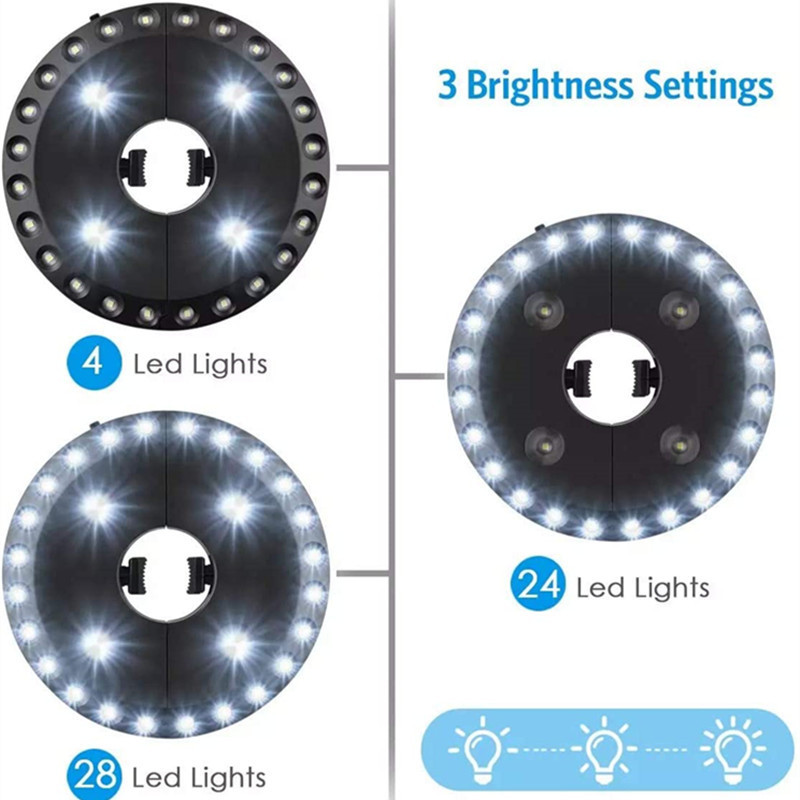 Multifunctional outdoor tent light 24 + 4LED umbrella light dry battery camping light removable disc hanging light camping light