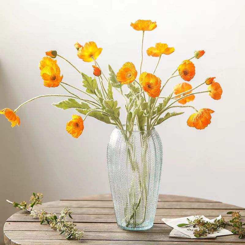 Creative wholesale retro large vase simple transparent aquatic flowers rose rich bamboo vase living room desktop decoration