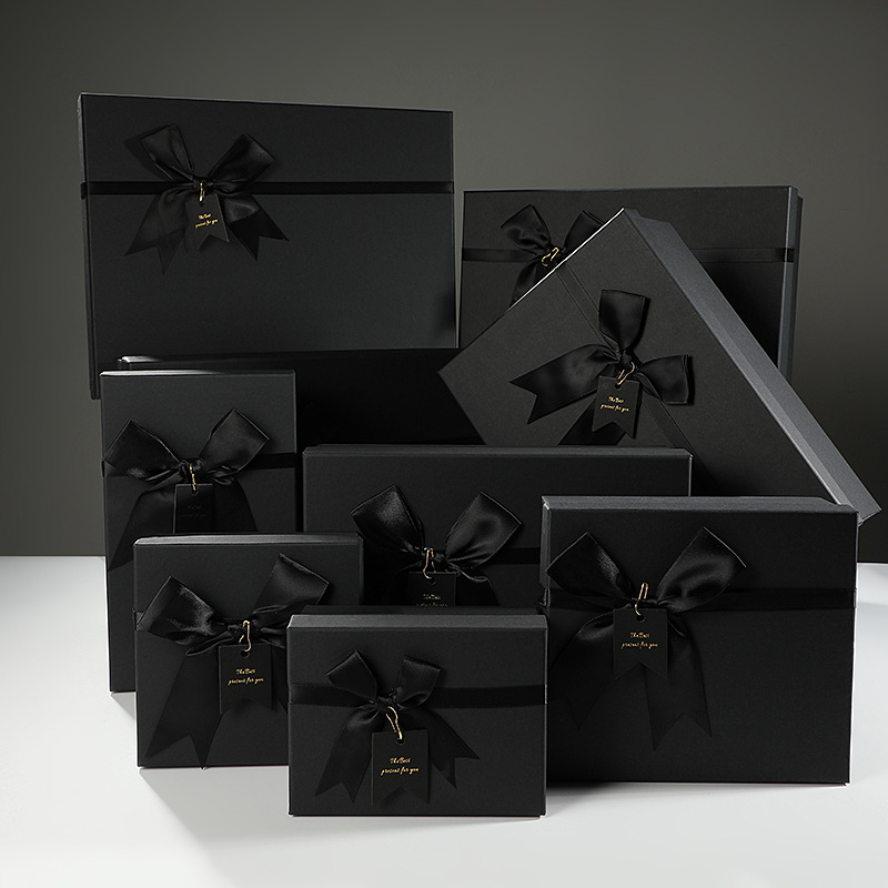 520 Gift Box Black Bow Gift Box Birthday Accompanying Gift Box Super Large Premium Packaging Box