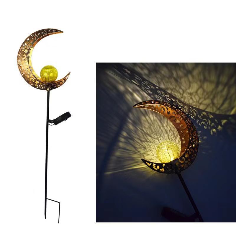Solar ground lamp garden lamp wind chimes hollow projection lamp lawn decoration outdoor retro flood lamp lighting lamp