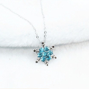 European and American fashion new jewelry necklace stream lines silver -plated crystal snowflower pendant clavicle bone chain flash drill fashion versatile