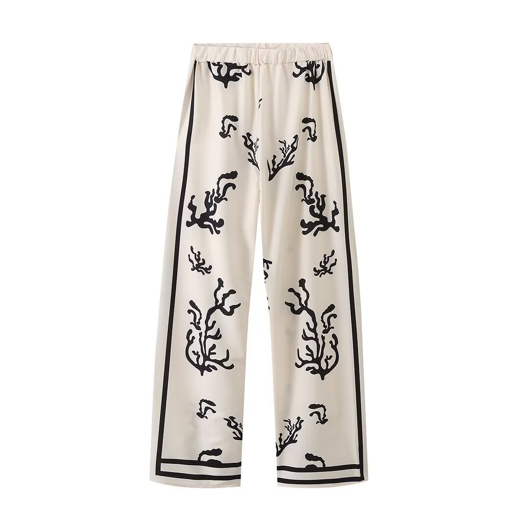 European and American style 2024 spring and summer new women's shirt fashion temperament design all-match thin positioning printed suit