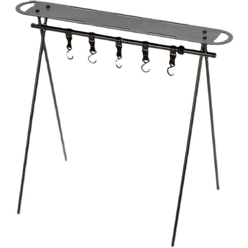 Camping Outdoor Storage Rack Aluminum Alloy Triangle Storage Rack Tactical Storage Table Folding Portable Camping Tableware Hanging