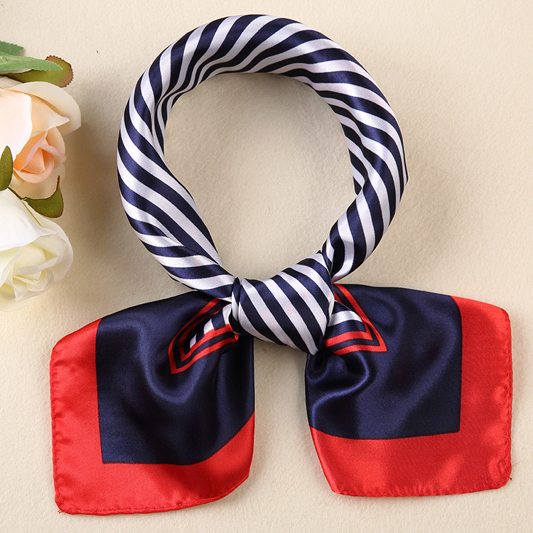 Small Square Scarf Silk Scarf Korean Professional Satin All-match Bank Stewardess Train Attendant Business Fashion Decorative Women Scarf
