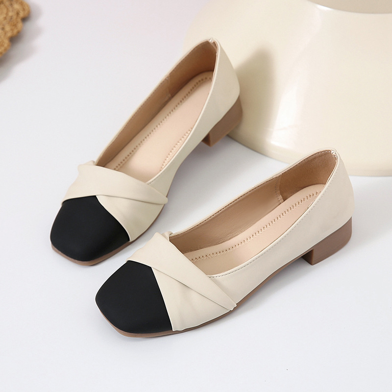 Evening Wind gentle 2023 new shallow mouth work casual women's elegant all-match soft bottom thick heel not tired single-layer shoes for women
