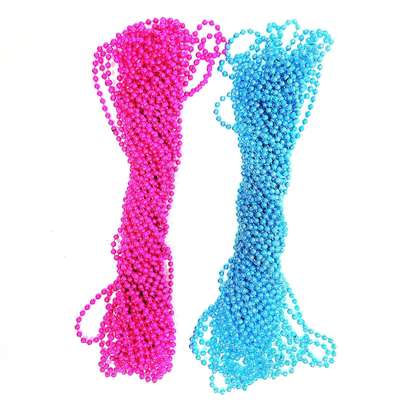 Cross-border baby gender party necklace Carnival party plastic necklace plastic chain electroplated wire beads