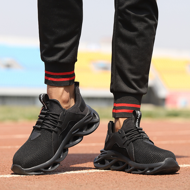 Cross-border flying woven surface wear-resistant labor protection shoes anti-smashing anti-piercing work shoes safety protection shoes manufacturers direct supply