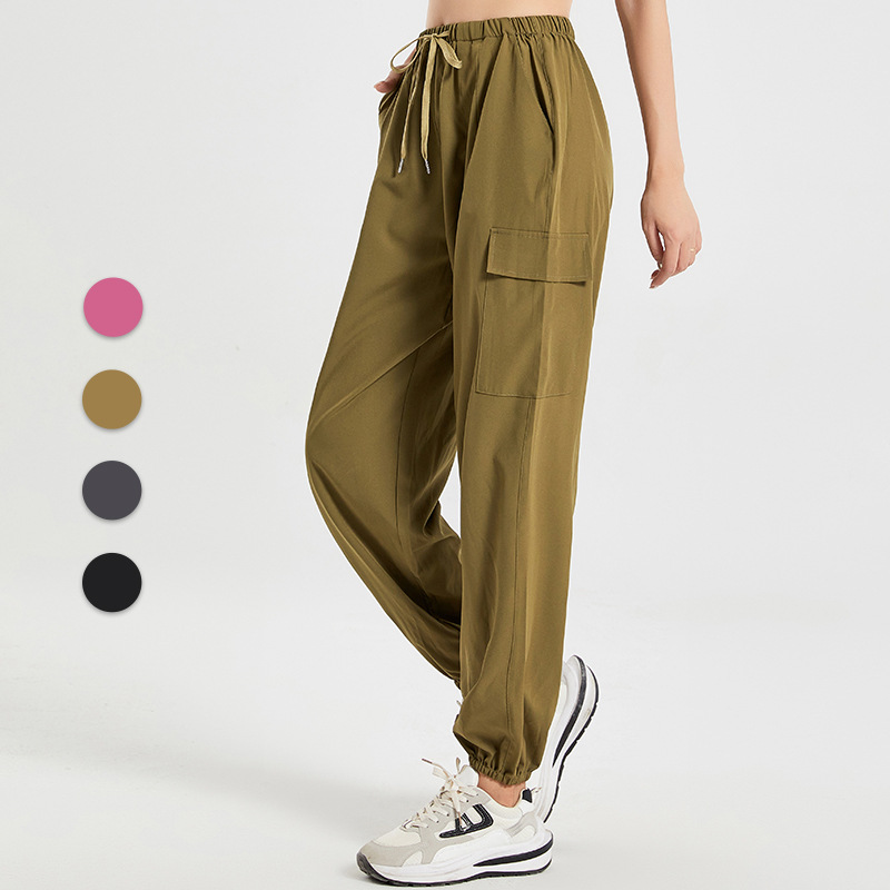 Large size New loose sports overalls pants versatile casual pants women's thin toe pants running sports yoga pants