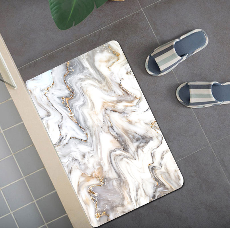 Marble Pattern Cross Border Shower Curtain Bathroom Floor Mat Toilet Set Digital Printed Polyester Tapestry Amazon wish10