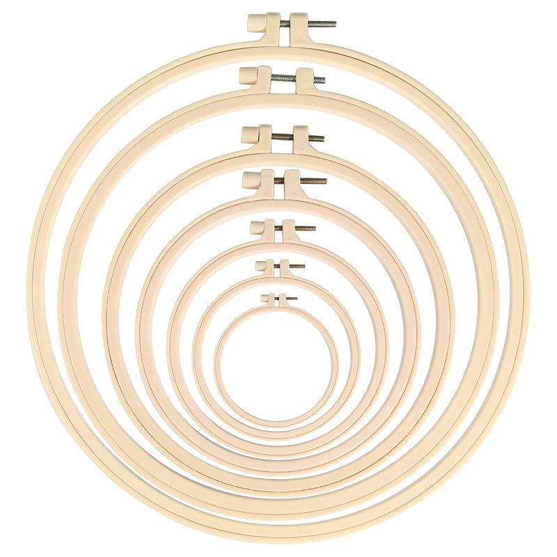 プラスチック竹刺フープクロスステッチ手作り Diy ツール調節可能なラウンド刺リング家庭用日常使用針糸|undefined