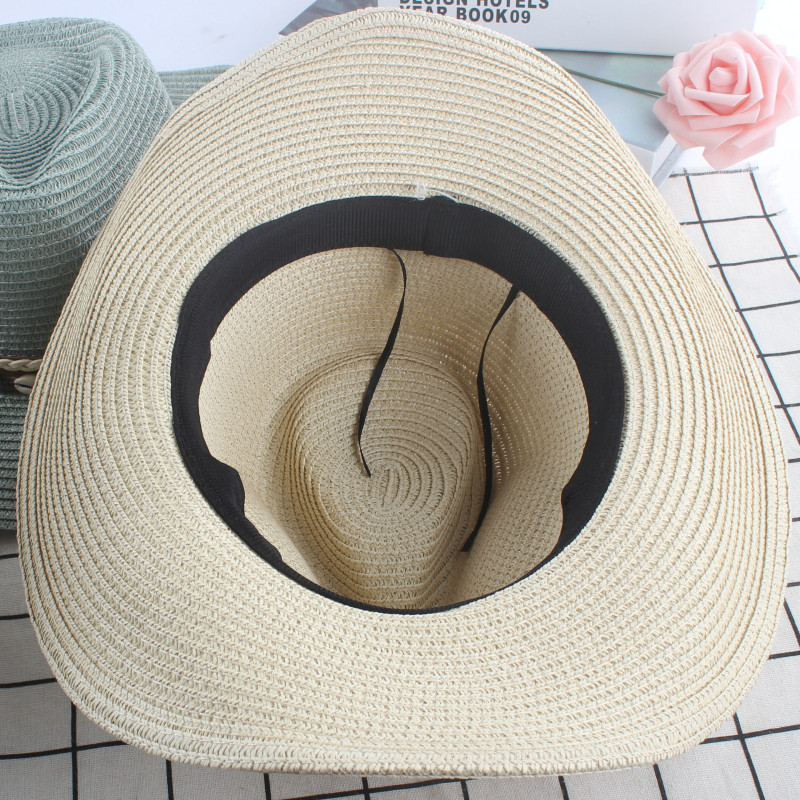 Ethnic Style Unisex Men and Women's Travel Big Brimmed Straw Hat Tassel Shell Couple's Topper Hat Jazz Sun Protection Hat