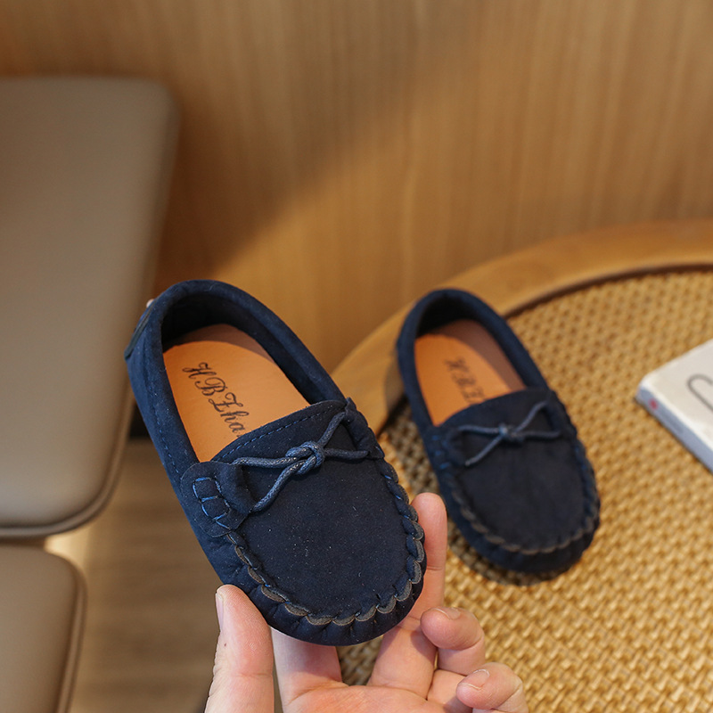 2024 Spring New Casual Children's Beans Shoes Korean Style Slip-on Beef Sole Children's Shoes for Men and Women