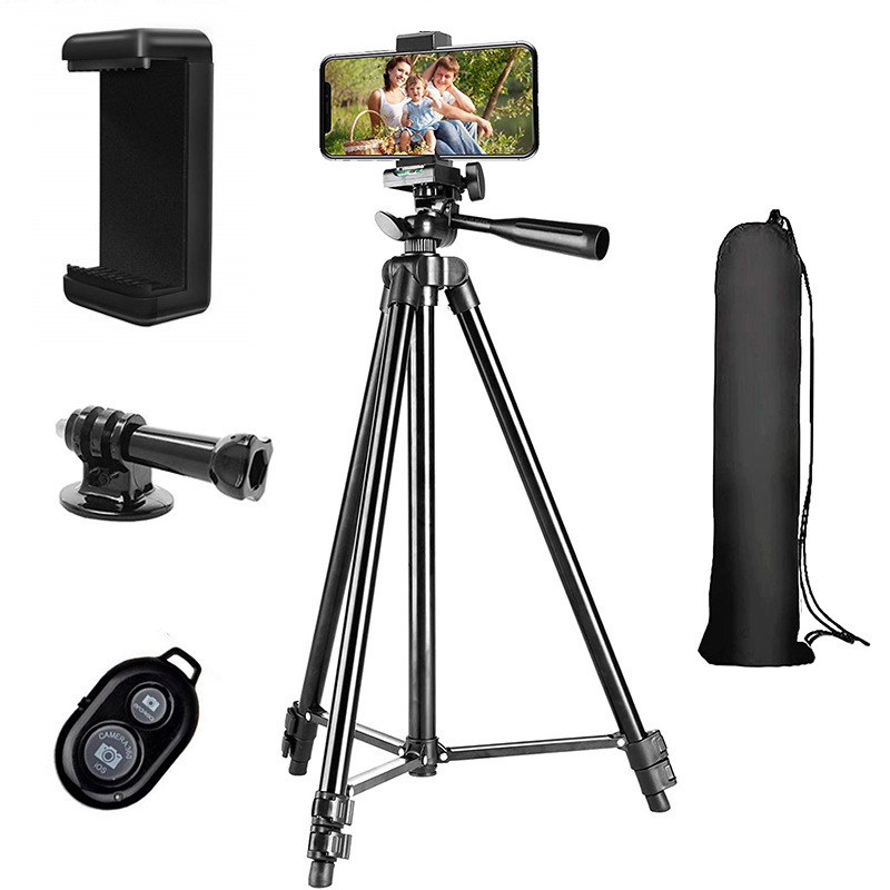 Factory spot quality aluminum alloy tripod mobile phone tripod height 1 meter camera dual-purpose gopro bracket