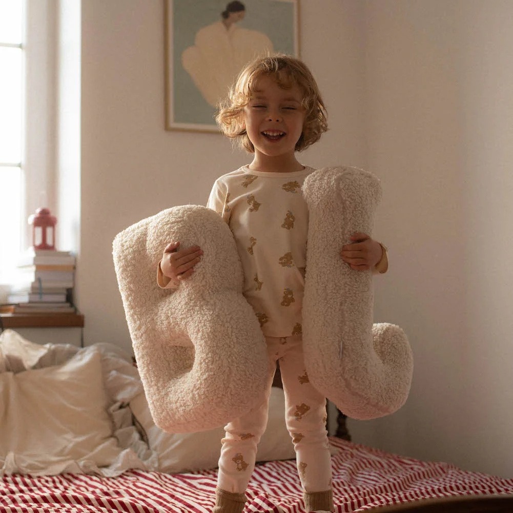 Ins New ABC 26 Lamb Fleece Letter Children's Toy Pillow Children's Sleep Comfort Pillow Background Pack