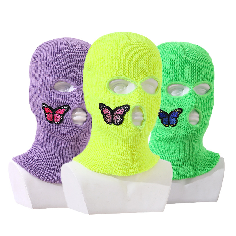Amazon new balaclava three-hole knitted mask outdoor ski warm headgear spot