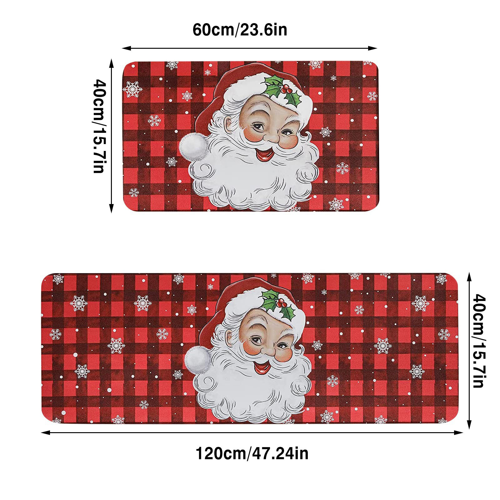 Tapis à thème de Noël, paillasson antidérapant et résistant aux taches, tapis absorbant pour salle de bain, entrée, cuisine_voghion.com