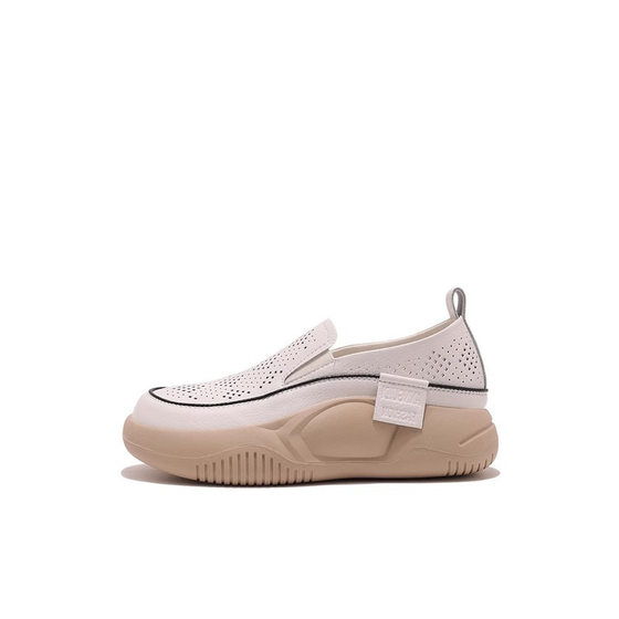 2023 autumn new casual loafers women's platform slip-on transparent mesh soft leather retro single-layer shoes women's shoes wholesale