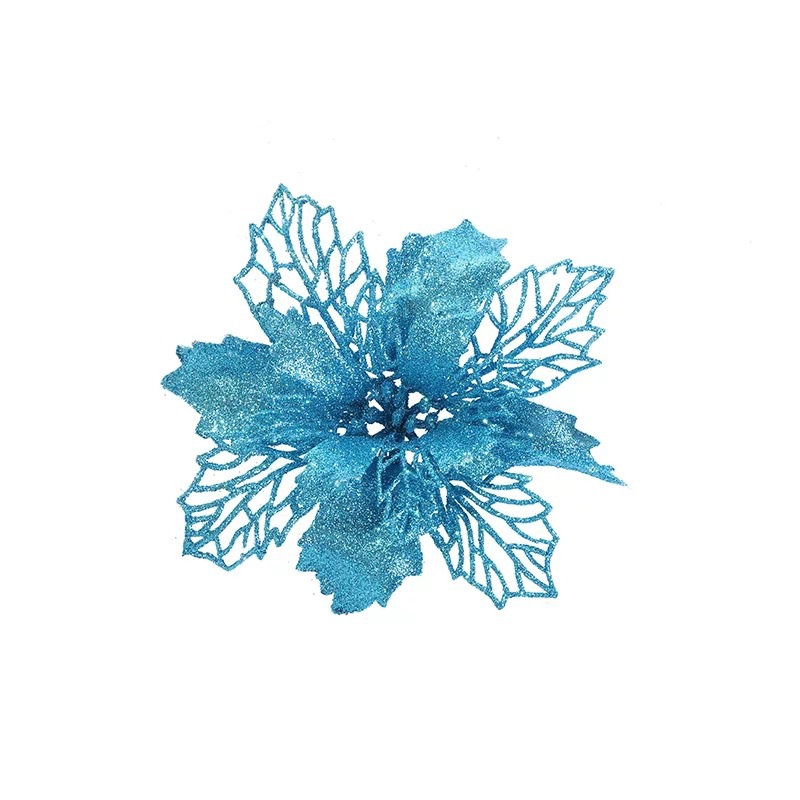 Christmas Gold pink flower hollow gold pink Christmas flower large artificial flower Christmas tree decoration supplies cross-border exclusive_voghion.com