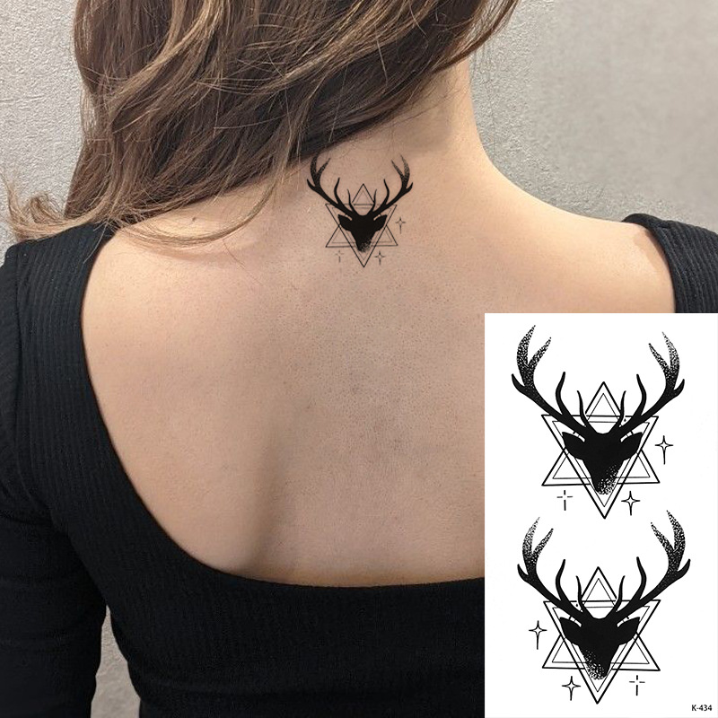 Small Fresh tattoo Sticker English Letter Flower Butterfly Sketch Line Waterproof tattoo Sticker