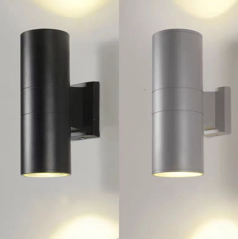 Outdoor wall lamp LED waterproof wall lamp up and down double head shell E27 modern creative simple courtyard garden lamp Villa