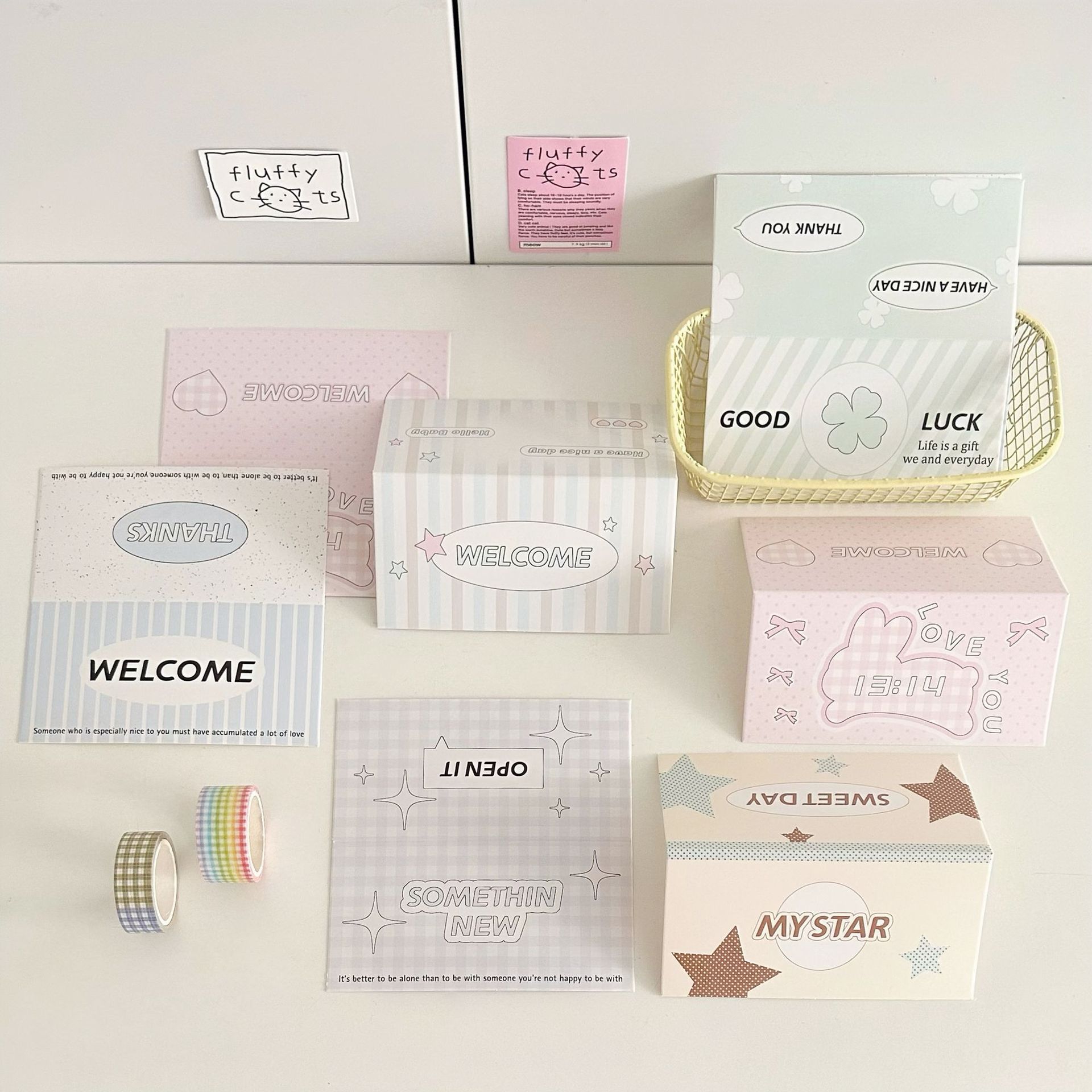 Original Korean-style simple ins-style folding large card head star-chasing jewelry gift card packaging card packaging material