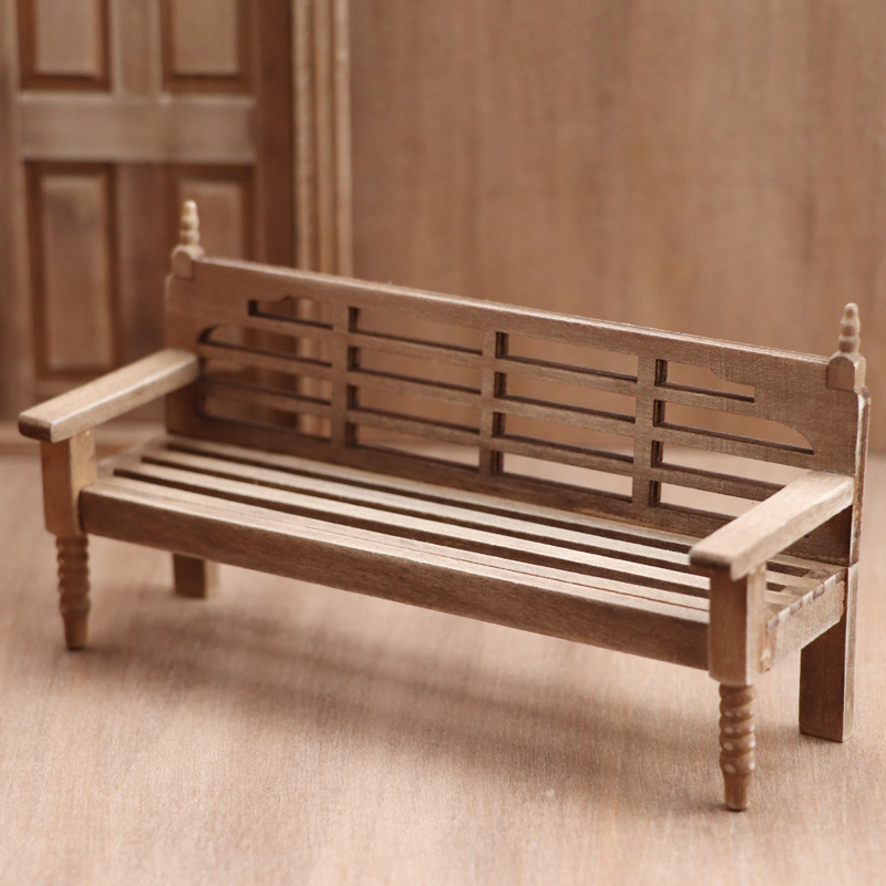1:12 dollhouse dollhouse mini furniture micro scene model ornaments Park outdoor bench do old
