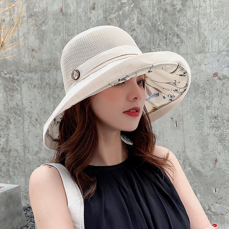 Hat Women's Breathable Summer Spring and Autumn Sunscreen Hat UV Protection Fisherman's Hat Sun Hat Sun Hat Big Bean Hat