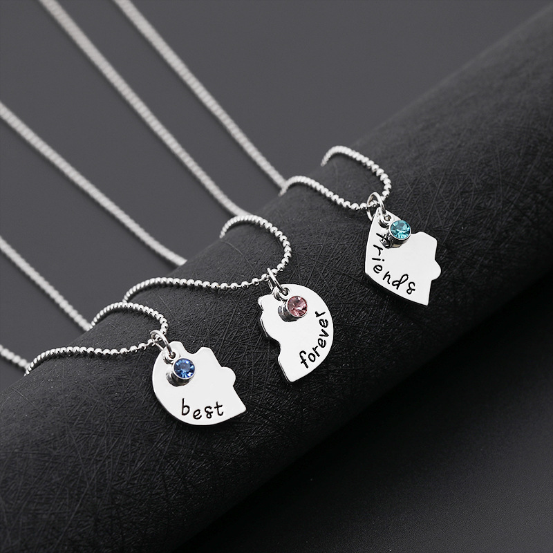 Cross-border Europe and the United States new good friend three-piece Best FriendsForever love all-match necklace accessories