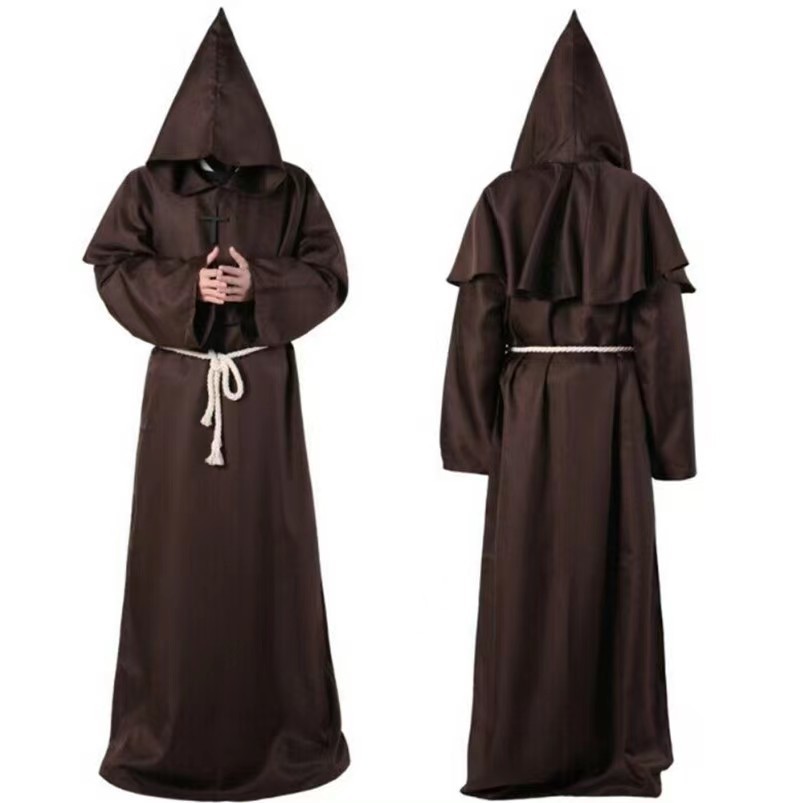 Halloween cosplay ancient costume medieval monk costume Monk Robe wizard costume priest costume COS costume stage costume