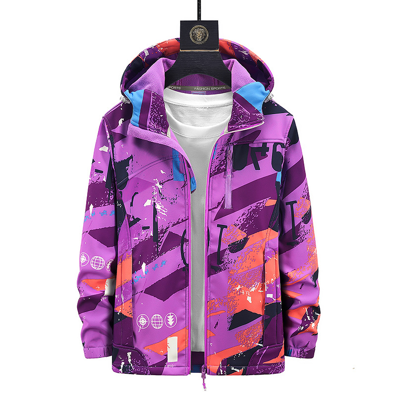 Camouflage Soft Shell Jacket Men's plus size All-match Anti-splashing Single Jacket Warm Windproof Outdoor Couple's Coat Women