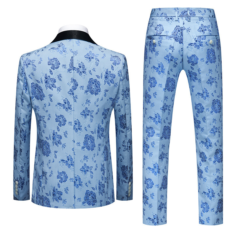 2024 Fall/Winter New Men's Business Casual Suit suit Korean Slim-fit Wedding Suit Men's Printed Three-piece Suit