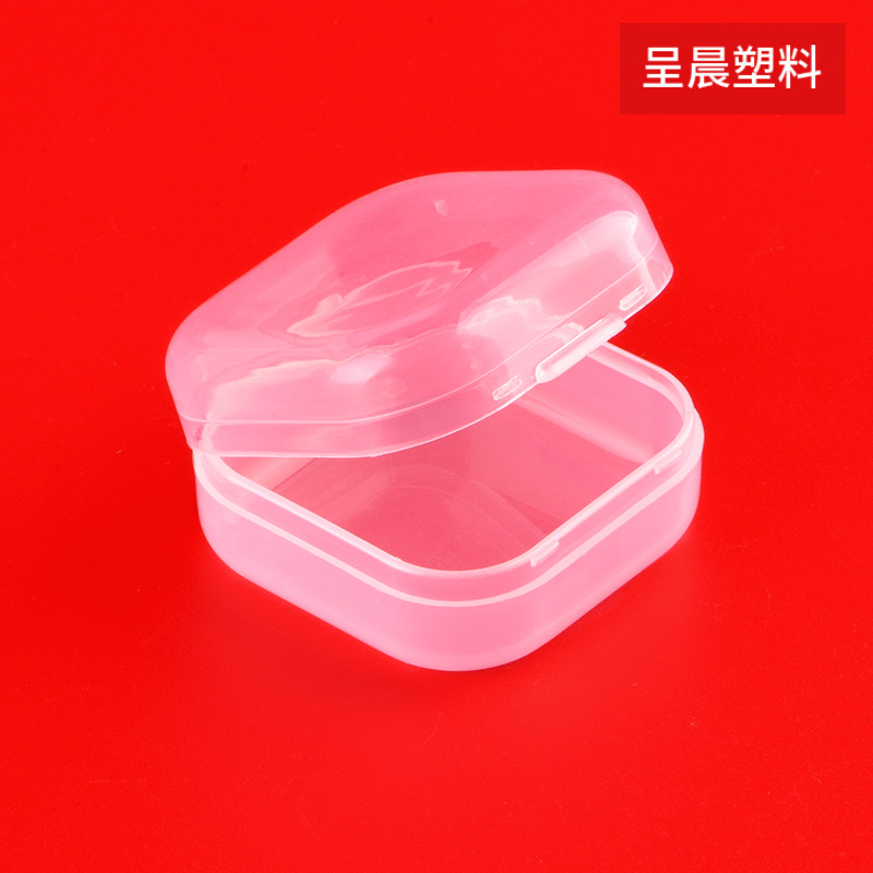 Earplug box transparent square small box PP plastic box fish hook jewelry packaging box components accessories storage box