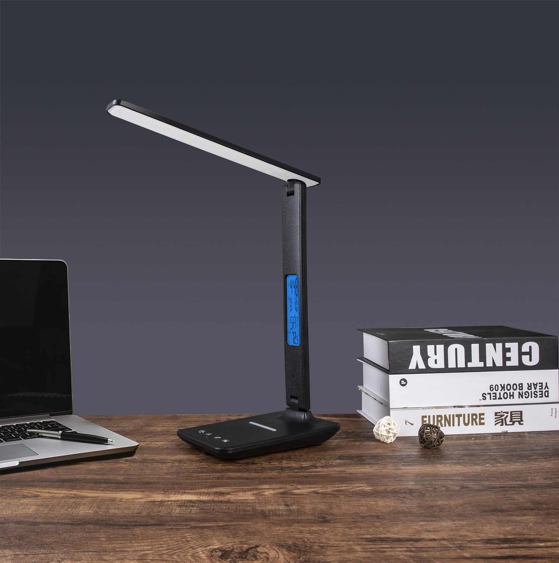 Cross-border mobile phone holder with display smart wireless charging desk lamp for students eye protection led atmosphere night light