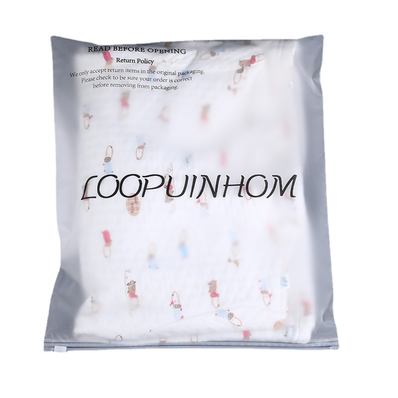 Frosted Zipper Bag Wholesale Spot Clothes Bags Underwear Transparent Pocket Towel Socks Zipper Bag