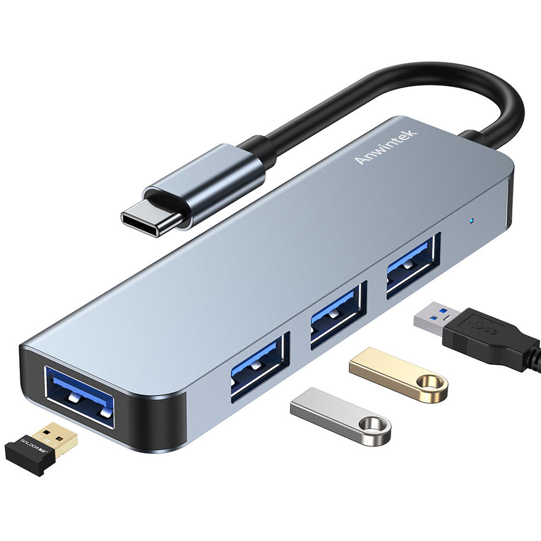 Anwintek TYPE-C USB HUB 4 in one TYPE-C USB3.0 Anyingke HUB1 drag 4