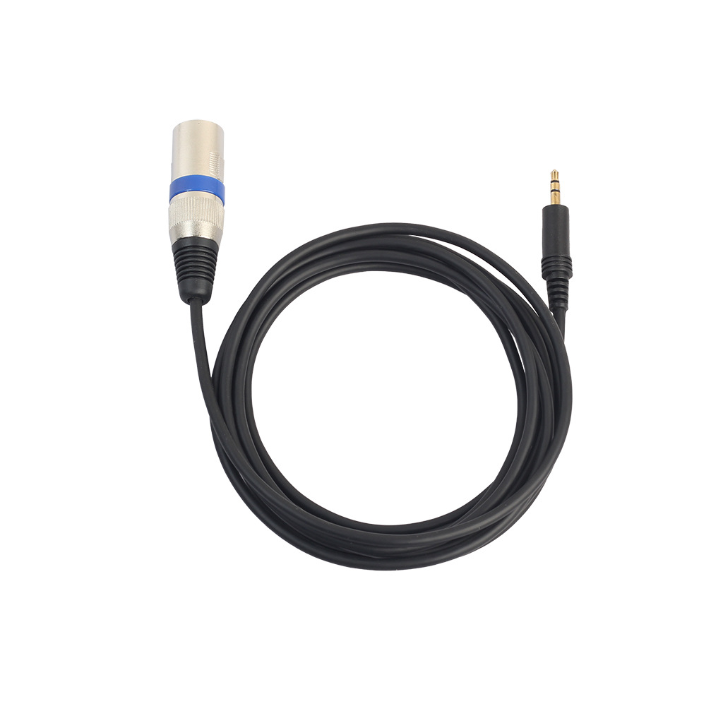 Hot sale Amazon FBA black 3 M gold-plated head zinc alloy 3.5 male to Cannon male microphone adapter cable