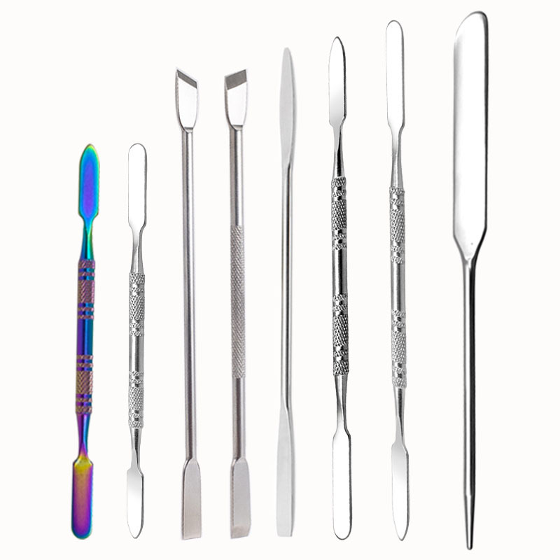 in stock wholesale stainless steel palette stick foundation shovel palette spatula double head glue tool scraper painting stirring rod