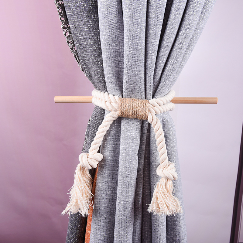 Curtain strap simple rope punch-free Nordic style curtain buckle handmade drawstring Japanese Harajuku style curtain accessories