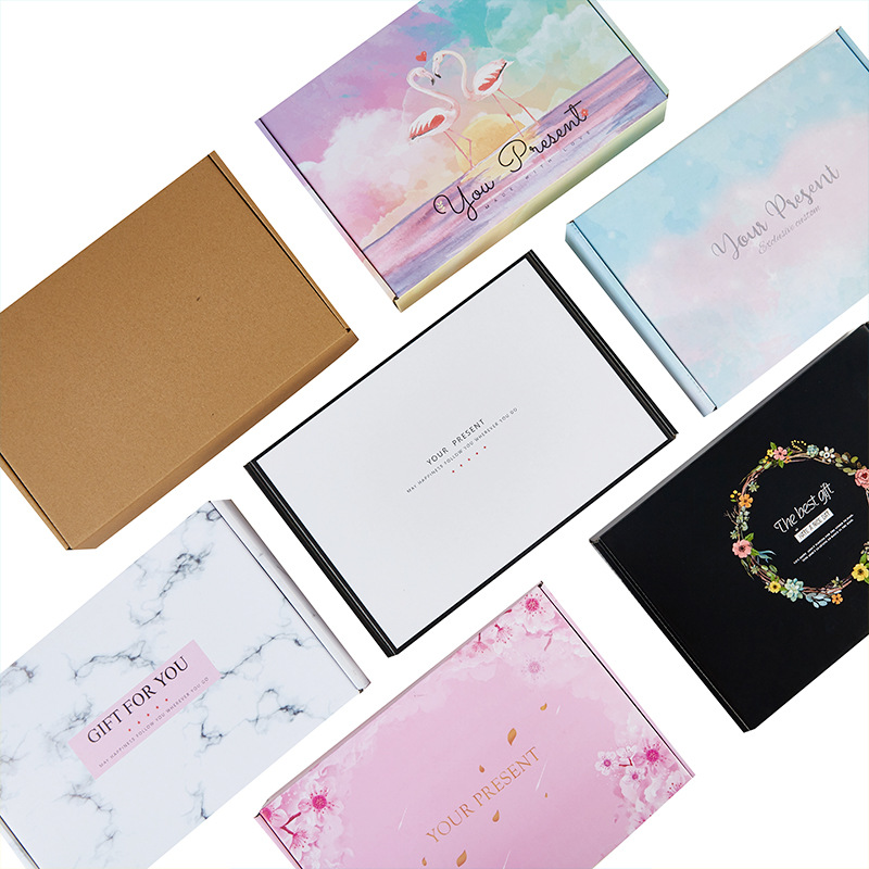 Color flying machine box packaging box special hard compression express packaging flat box underwear clothing carton box in stock system