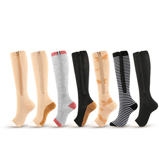 Amazon Hot zip sox Zipper Socks Vein Compression Socks Open Toe Sports Socks Running Socks Non-slip Cuff Socks