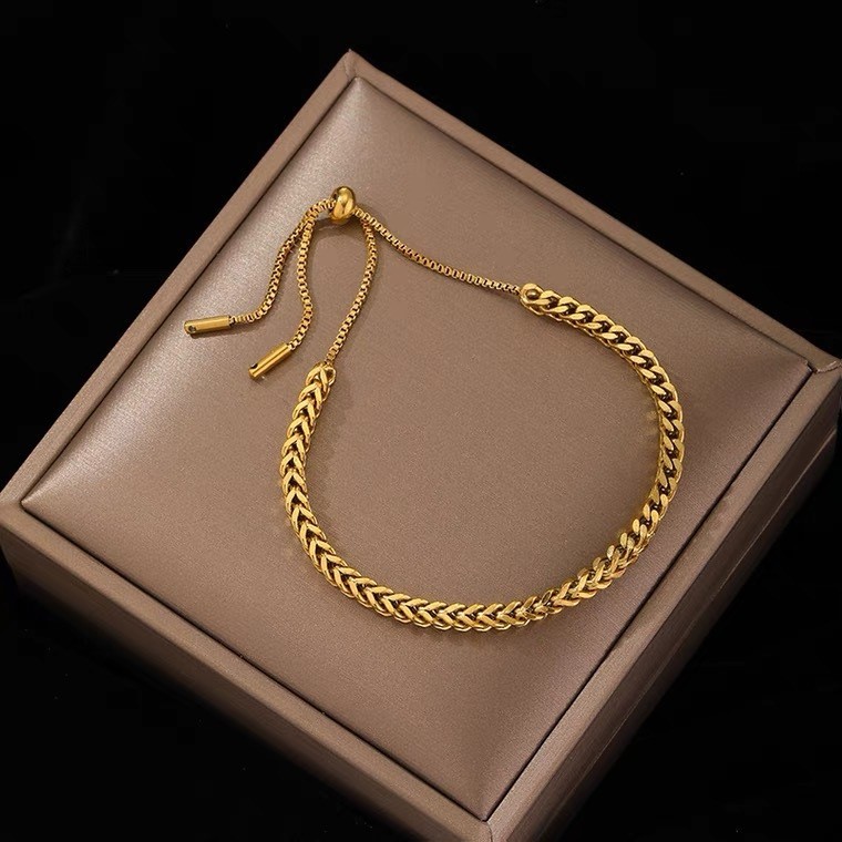 2022 new Korean version of Mori titanium steel woven pull bracelet women's adjustable non-fading bracelet chain wholesale