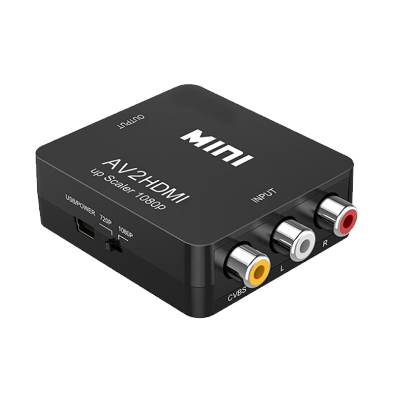 av to hdmi converter mini mini rca three-color line adapter black and white av to hdmi small white box