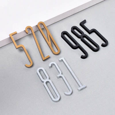 Simple 3D Digital Stereo Number Plate Acrylic Number Plate Golden English Letter Creative Hotel