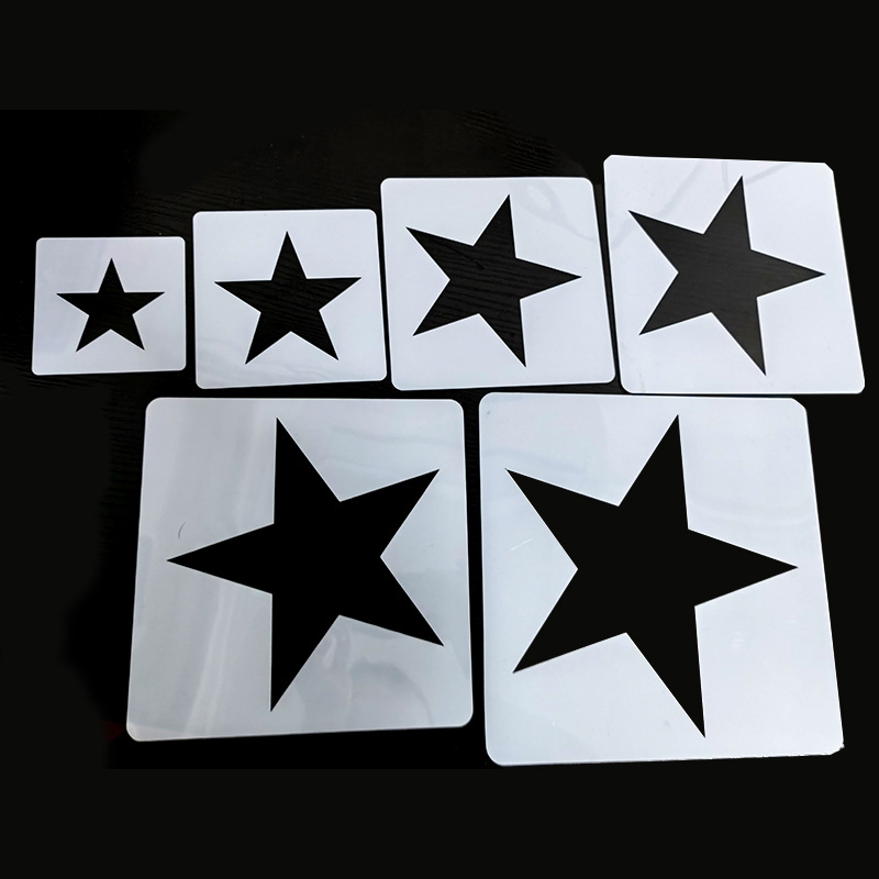 Wholesale supply in stock five-pointed star hollow template cross-border pet children's painting tools hollow template