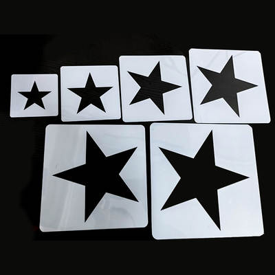 Wholesale supply in stock five-pointed star hollow template cross-border pet children's painting tools hollow template