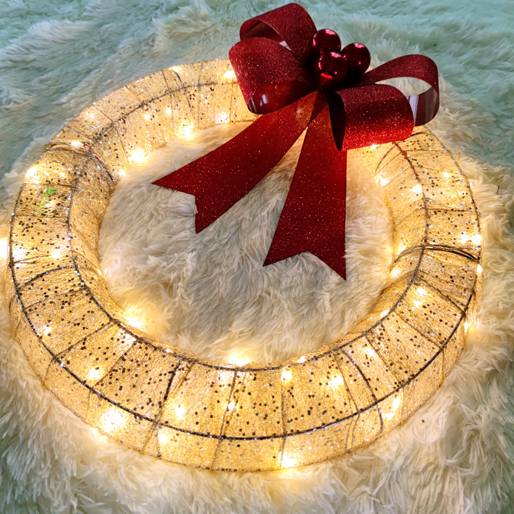 Meihui karácsonyi füzér 50 cm-es fém világító füzér LED meleg fényű karácsonyi díszek forró eladó_voghion.com