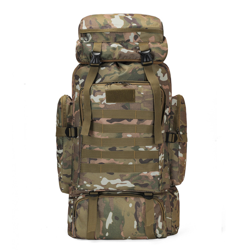 80L Oxford cloth outdoor backpack camouflage hiking tactical backpack mountaineering bag men's camping travel backpack