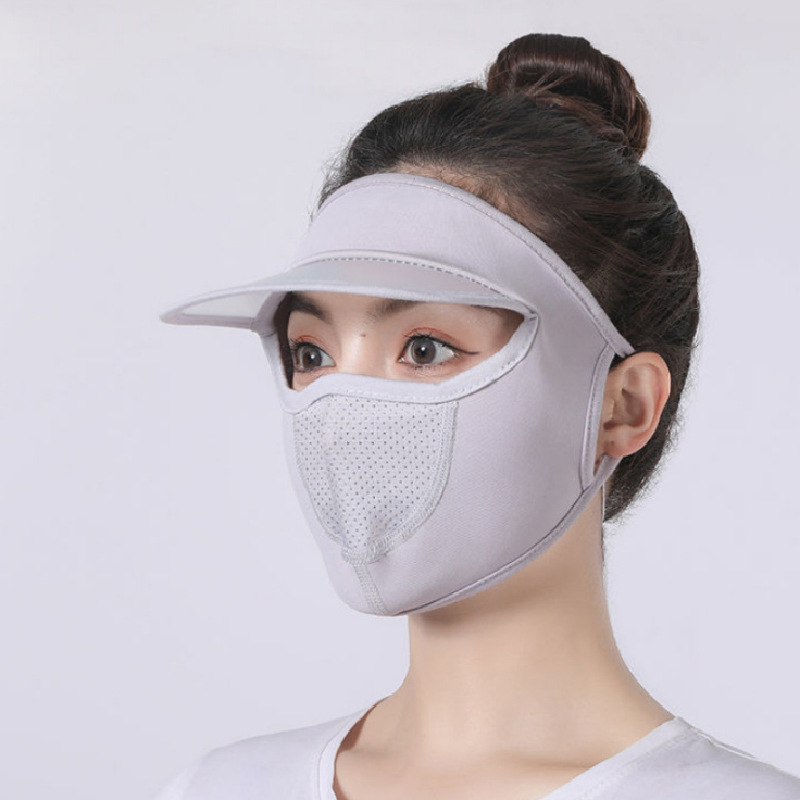 Summer big sale New Ice Silk thin sunscreen mask with hat brim breathable washable sunshade mask for men and women