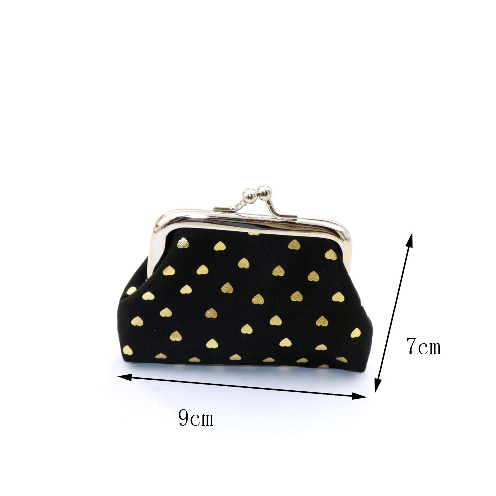 Cross-border supply fabric bronzing love coin purse children's wallet mini mouth gold bag small gift wholesale